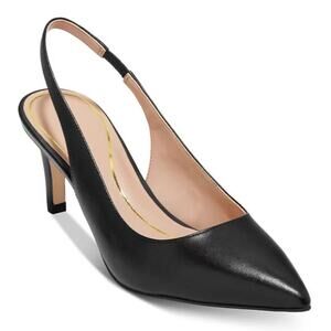 Cole Haan Vandam Slingback Pumps stiletto heels Black Leather Womens size 9